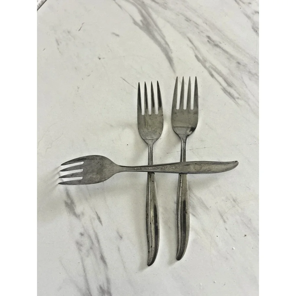 Amcrest Stainless Steel Salad Forks Troy Pattern‎ Japan Flatware Lot of 3